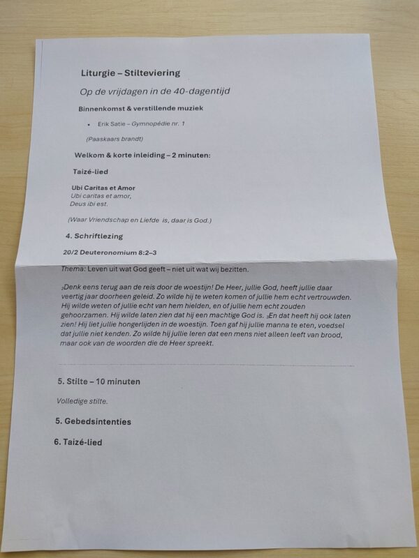 Mooie eerste Stilteviering 40-dagentijd
