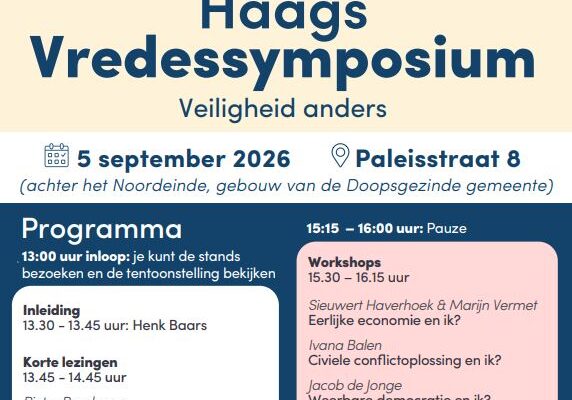 Za. 5 september: Haags Vredessymposium ‘Veilig Anders’